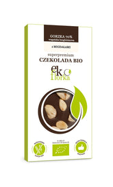 Cokelat Hitam Premium dengan Almond bebas gluten BIO 85 g - EKOFLORKA